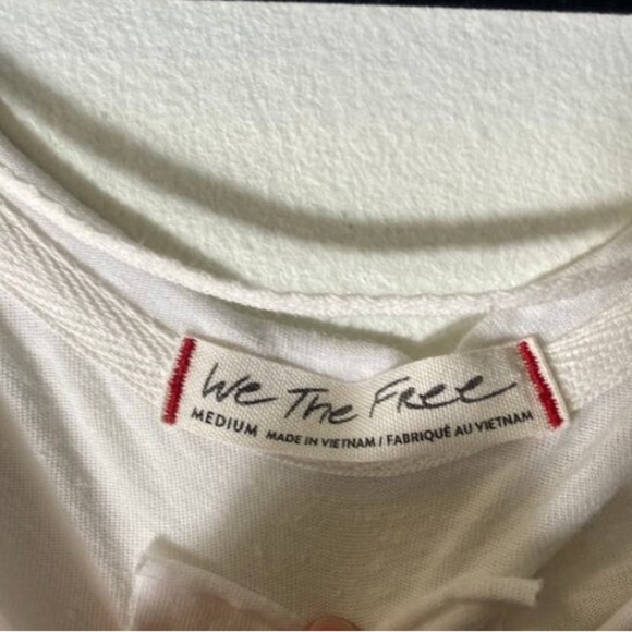 Free people oversized medium top white we the free boho chic indie core - Picture 4 of 4